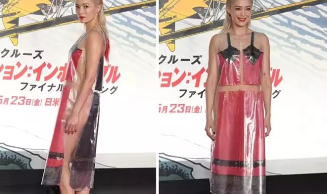 Ünlü oyuncu cesur kıyafet tercihi ile "Görevimiz Tehlike'' galasına damga vurdu